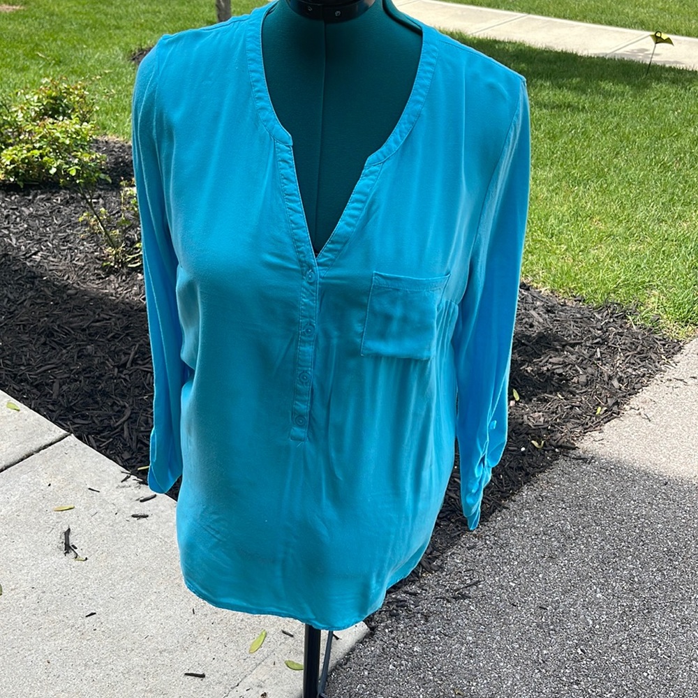 Blue Tunic button down shirt